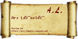 Arz László névjegykártya